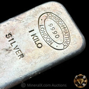 Kilo Johnson Matthey JM London Vintage Silver Bar In Unique Mold With Low Serial