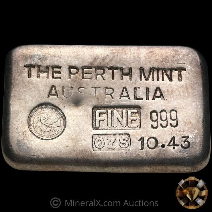 10.43oz The Perth Mint Australia Type B Vintage Silver Bar