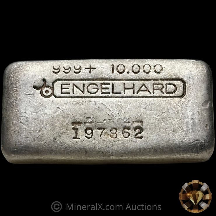 10oz Engelhard 3rd Series "Heavy Grid Reverse" Vintage Silver Bar