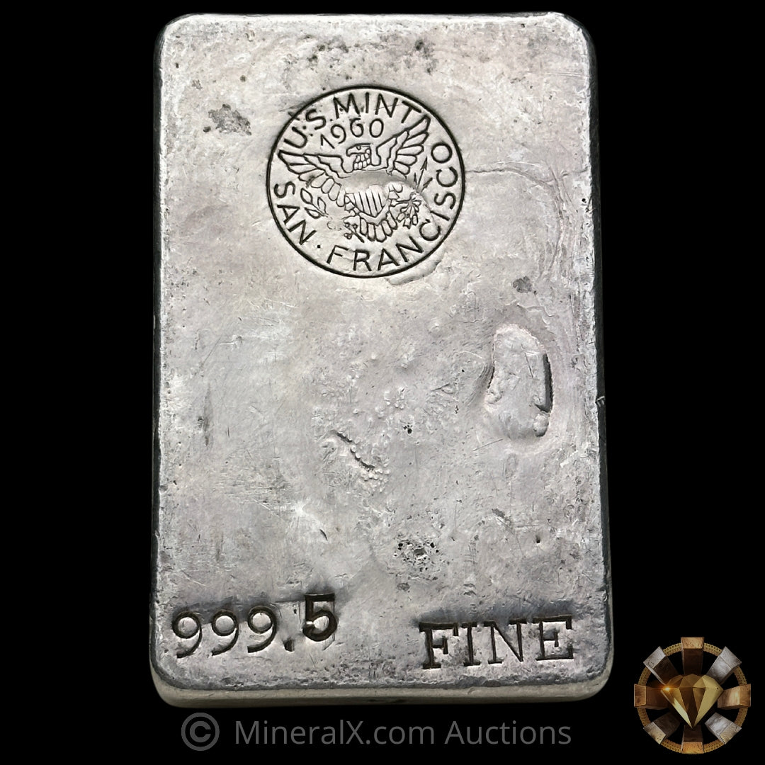 31.07oz 1960 US Mint San Francisco Vintage Silver Assay Bar