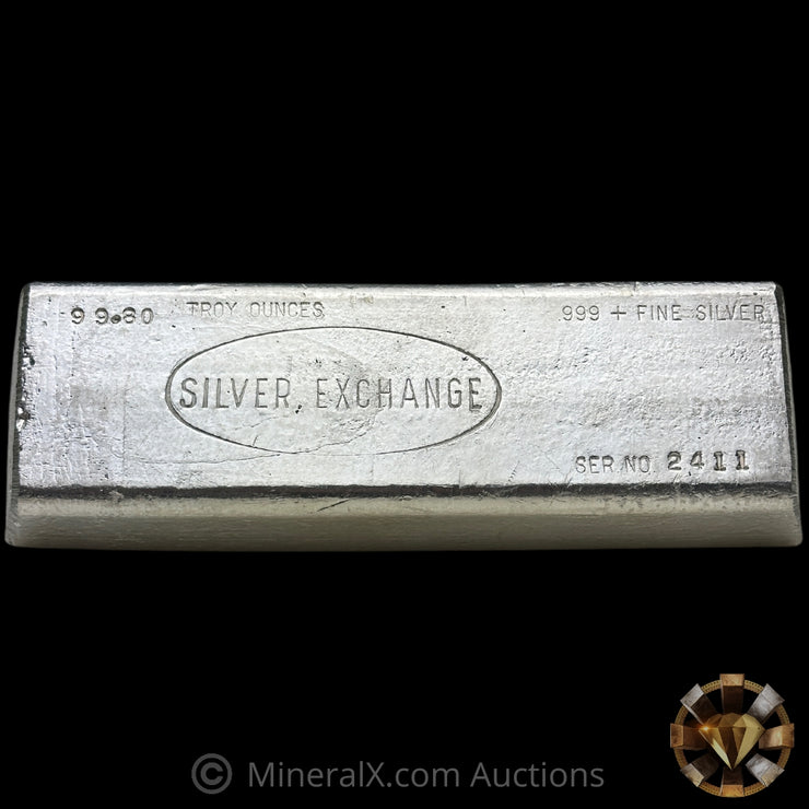 99.80oz Silver Exchange / Hallmark Precious Metals HPM Mold Vintage Silver Bar