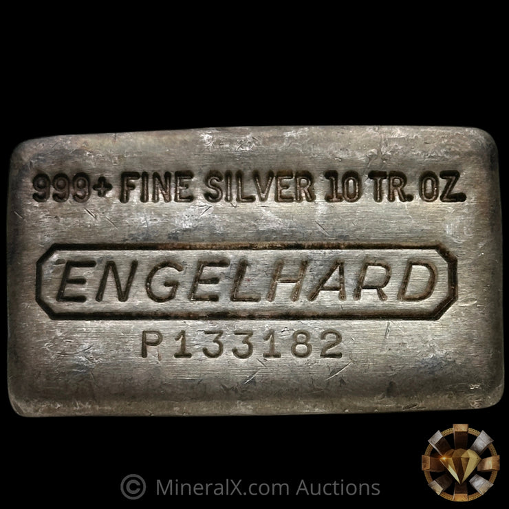 10oz Engelhard Vintage Silver Bar With Punchthrough Reverse Stamp