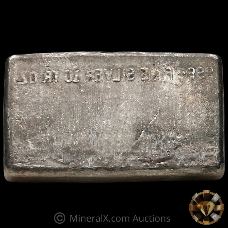 10oz Engelhard Vintage Silver Bar With Punchthrough Reverse Stamp