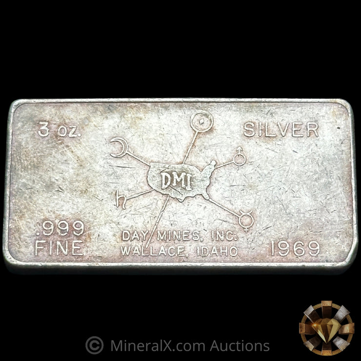 3oz DMI Day Mines Inc W H Foster Vintage Silver Bar