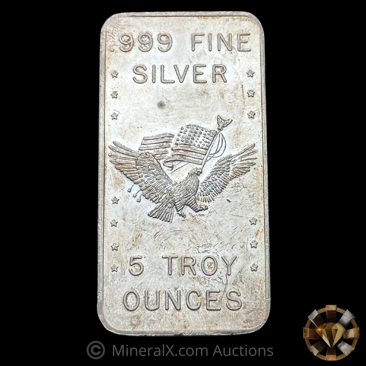 5oz US Assay Office Strategic Stockpile Vintage Silver Bar