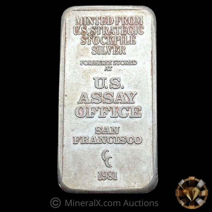 5oz US Assay Office Strategic Stockpile Vintage Silver Bar