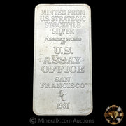 10oz US Assay Office Strategic Stockpile Vintage Silver Bar