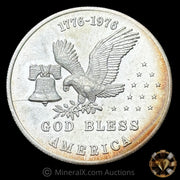 1oz 1976 Tri State Refining "God Bless America" "Finest Purity Honest Weights" 200 Years of American Independence Vintage Silver Coin