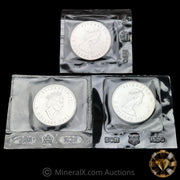 x3 1oz Royal Canadian Mint RCM Canadian Maple Leaf Silver Coins In Original Seals