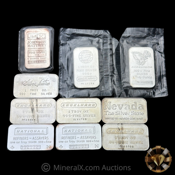 x10 1oz Misc Vintage Silver Bars