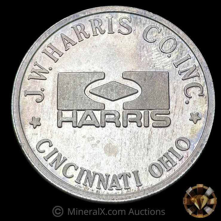 1oz J W Harris Co Inc Cincinnati Ohio Vintage Silver Coin