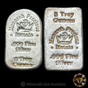 5oz (2oz & 3oz) Monarch Precious Metals Silver Bar Lot