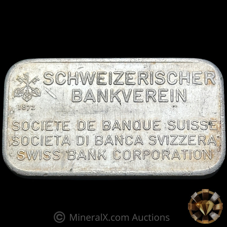 100g Swiss Bank Corporation Vintage Silver Bar – MineralX