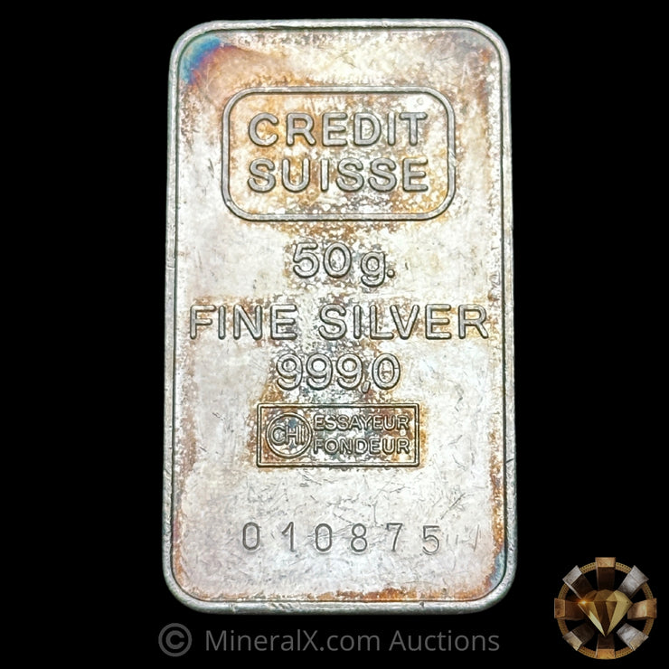 50g Credit Suisse Vintage Silver Bar