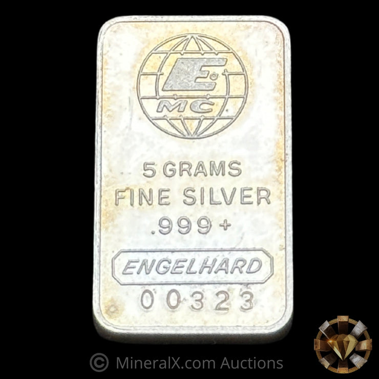 5g Engelhard Vintage Silver Bar With Low Serial