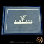 7oz 1982 Sunshine Bullion Vintage Silver Coin Set In Original Blue Velvet Folder With COA