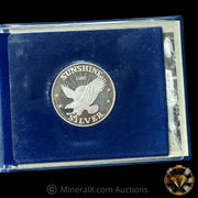 7oz 1982 Sunshine Bullion Vintage Silver Coin Set In Original Blue Velvet Folder With COA