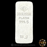 100g (3.215oz) Degussa "Platin" Vintage Platinum Bar
