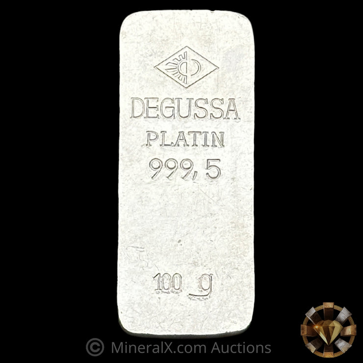 100g (3.215oz) Degussa "Platin" Vintage Platinum Bar