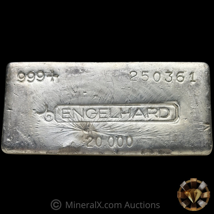 20oz Engelhard 8th Series Large Font Variety Bull Logo Vintage Silver Bar