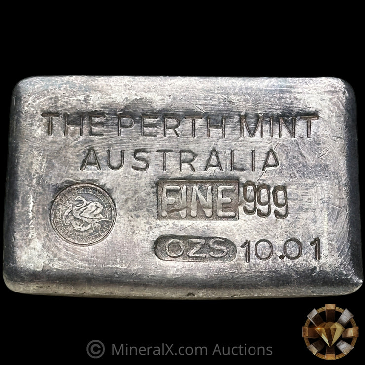 10.01oz The Perth Mint Australia Type A Vintage Silver Bar