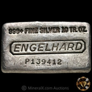 10oz Engelhard Waffleback Vintage Silver Bar With Reverse Convex Stamping