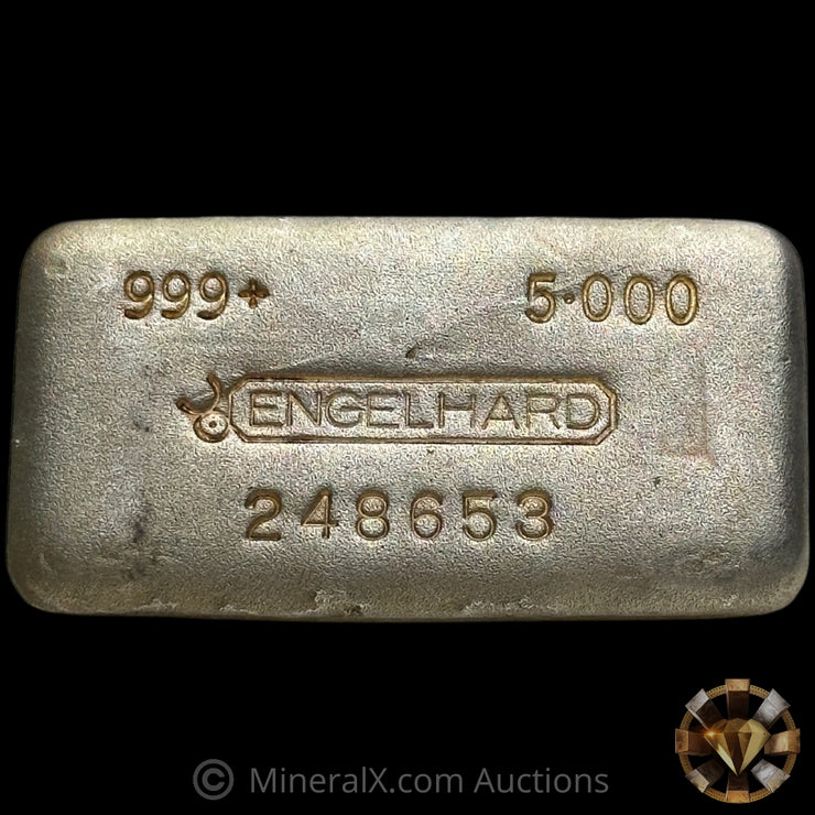 5oz Engelhard Bull Logo Large Font Variety Vintage Silver Bar