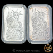 x2 1oz Engelhard Liberty Trade Silver MTB Bank Vintage Silver Bars