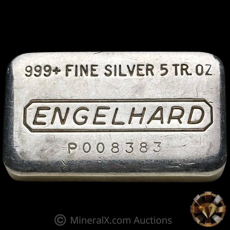 5oz Engelhard P Loaf Vintage Silver Bar With Unique Repeating Serial