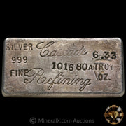 6.33oz Cascade Refining "A Suffix" Vintage Silver Bar