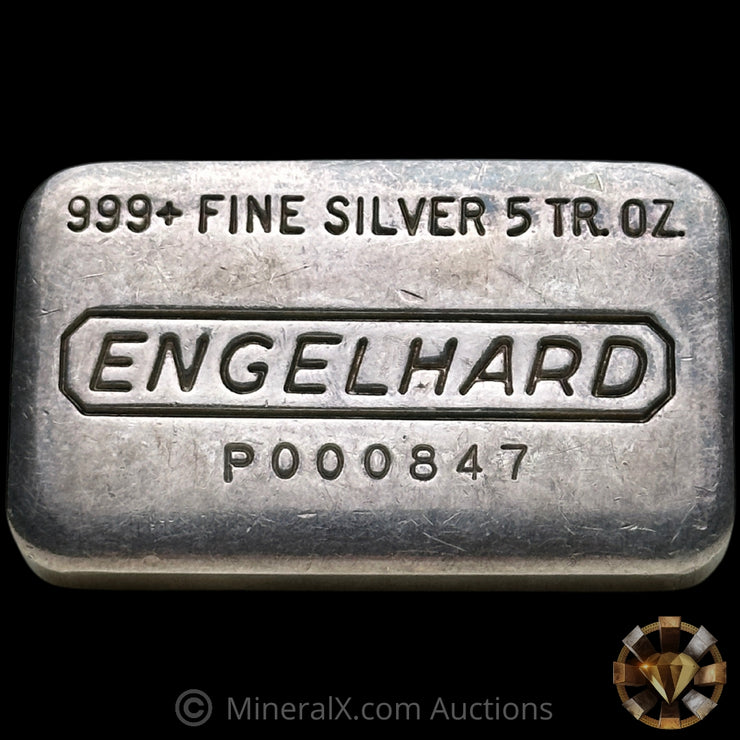 5oz Engelhard P Loaf Vintage Silver Bar With Low Serial