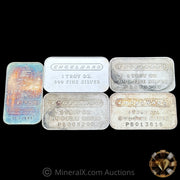 x5 1oz Engelhard Vintage Silver Art Bars