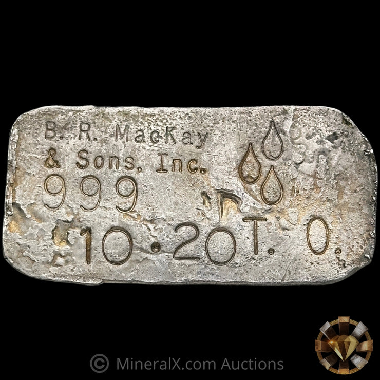 10.20oz B R Mackay & Sons Inc Vintage Silver Bar