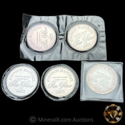 x5 1oz Johnson Matthey JM Freedom Vintage Silver Coins