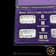 x4 100g 1969 Engelhard London British Hallmark Collection Vintage Silver Bar Set Mint With Original Presentation Case & Booklet