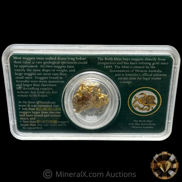 47.23g The Perth Mint Certified / Encased Pilbara Western Australian Gold Nugget (92%+ Gold)