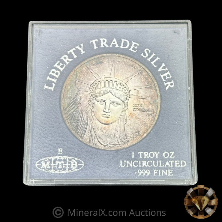 1oz Engelhard Liberty Trade Silver MTB Bank Vintage Silver Coin In Original Box