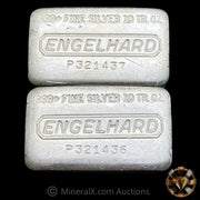 x2 10oz Engelhard Sequential P Loaf Vintage Silver Bar