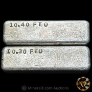 20.70oz (10.40oz & 10.30oz) No Hallmark Vintage Silver Bars