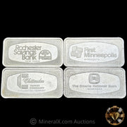 x4 1000gr Franklin Mint Vintage Sterling Silver Bank Bars (2.08oz Sterling / 1.92oz Pure Silver)