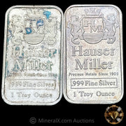 x2 1oz Hauser Miller Vintage Silver Bars