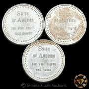 x3 1oz Swiss Of America Vintage Silver Rounds