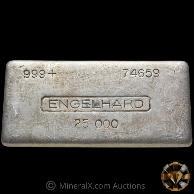 x2 25oz Engelhard 6th Series Vintage Silver Bars With Sequential Serials