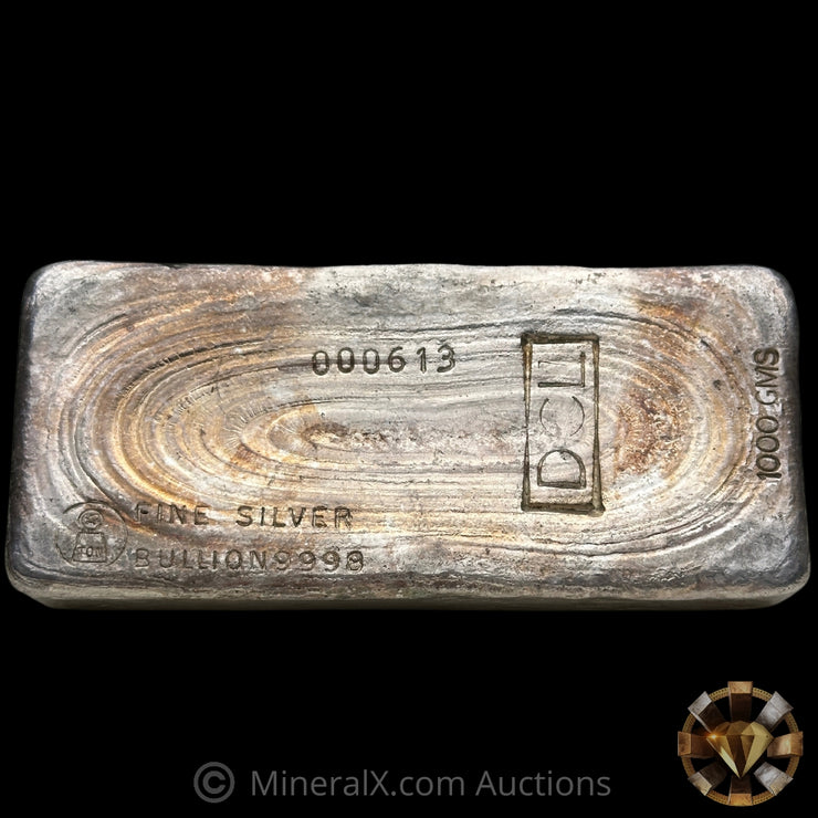 x2 Kilo Harrington Metallurgy Ltd Australia Vintage Silver Bars with DCL Counterstamp & Sequential Serials