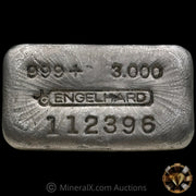 3oz Engelhard Bull Logo Large Font Serial Variety Vintage Silver Bar