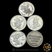 x71 1/20oz (3.55oz) Disney Mickey & Minnie Mouse Vintage Silver Coin Lot