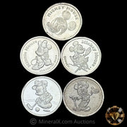 x71 1/20oz (3.55oz) Disney Mickey & Minnie Mouse Vintage Silver Coin Lot