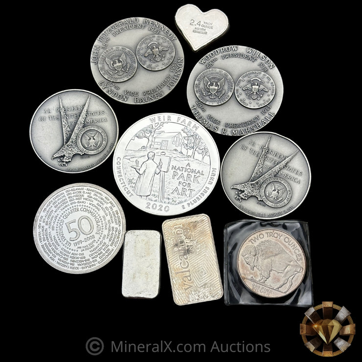 38.9oz Misc Silver Bar & Round Lot