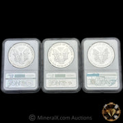 x3 1oz (2018,1989,1992) American Silver Eagle Coins NGC MS69
