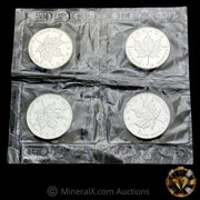 x4 1oz 1999 $5 Royal Canadian Mint RCM Maple Leaf Silver Coins